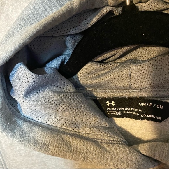 Under Armour Mens Hoodie Small Gray Run New York ColdGear Kangaroo Pocket - Picture 6 of 11